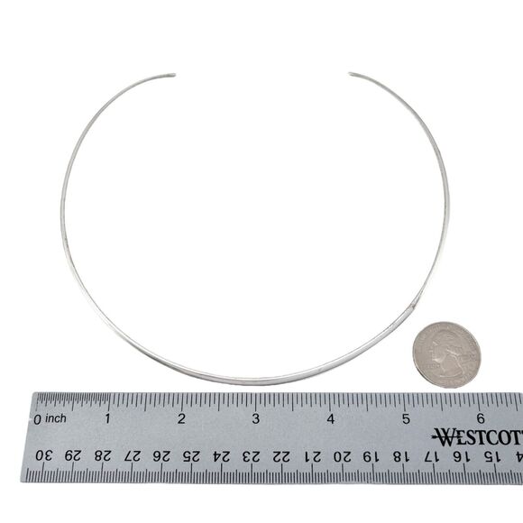 Vintage Sterling Silver 925 4mm Choker Necklace 17" - Picture 3 of 5